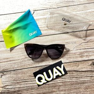 Quay Australia NWT “For Keeps” Sunglasses - Espresso/Stripe
